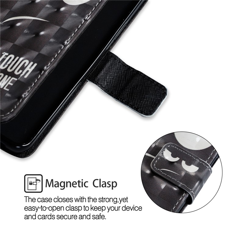 Pattern Printing Phone Leather Wallet Case for Samsung Galaxy S9 - Do not Touch My Phone-6