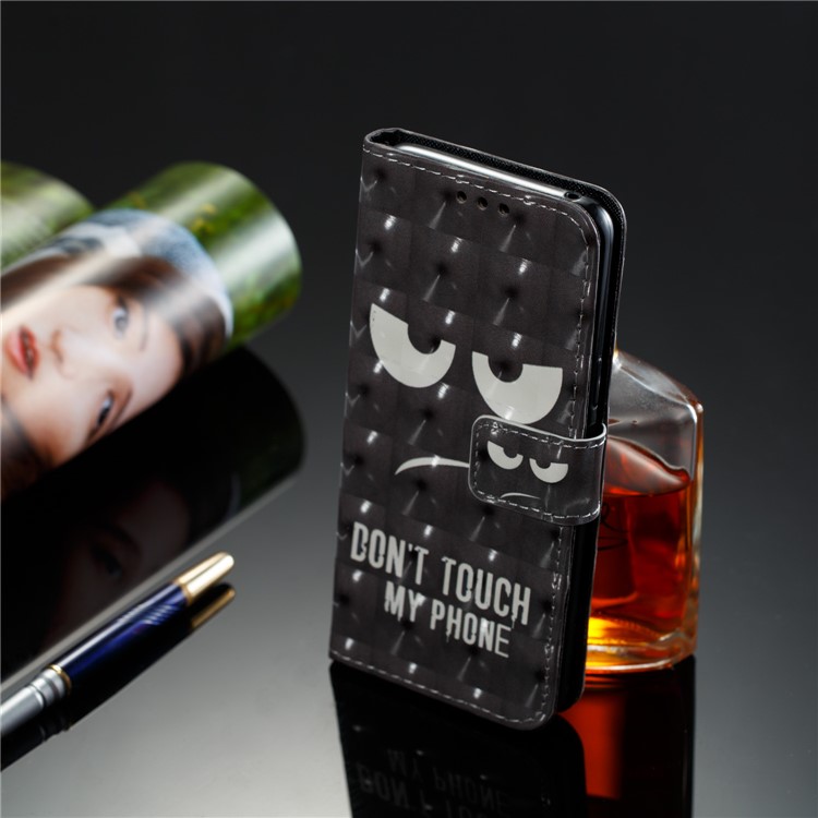 Pattern Printing Phone Leather Wallet Case for Samsung Galaxy S9 - Do not Touch My Phone-8
