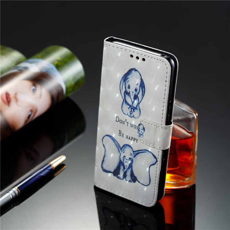 Pattern Printing Cell Phone Leather Wallet Case for Samsung Galaxy S9 - Elephant Pattern-8
