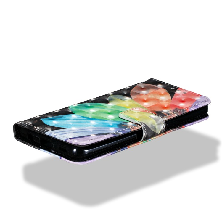 Pattern Printing Leather Wallet Shell Cover Case for Samsung Galaxy S9 - Colorized Flower-3