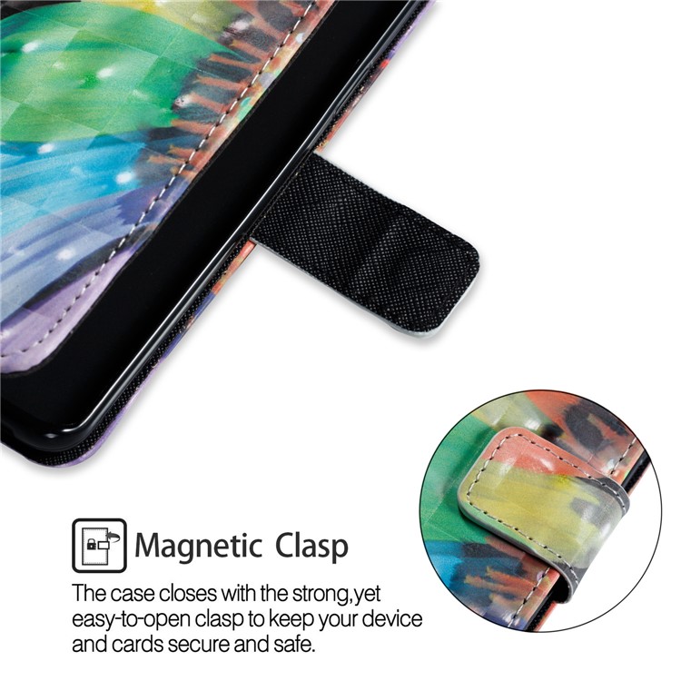 Pattern Printing Leather Wallet Shell Cover Case for Samsung Galaxy S9 - Colorized Flower-6