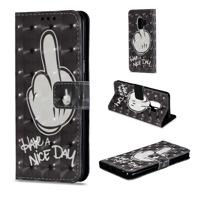 Pattern Printing Magnetic Leather Stand Case for Samsung Galaxy S9 - Have a Nice Day-1