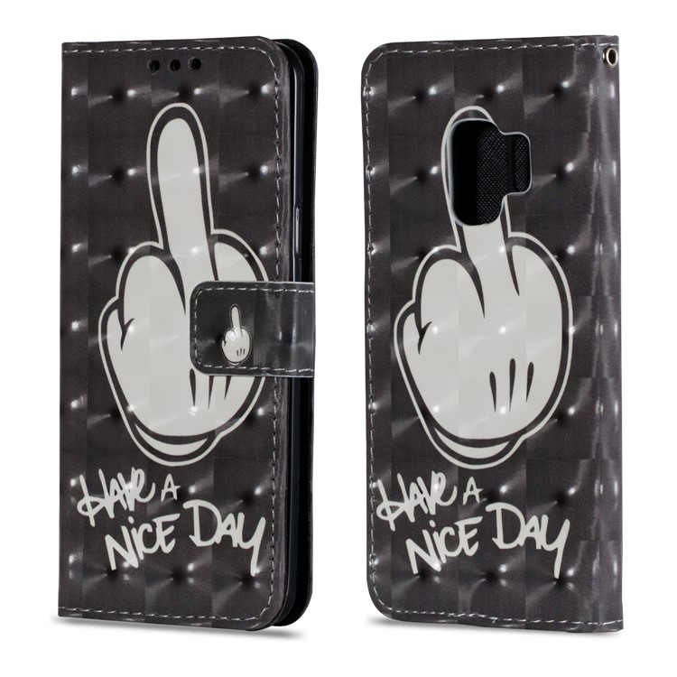 Pattern Printing Magnetic Leather Stand Case for Samsung Galaxy S9 - Have a Nice Day-2