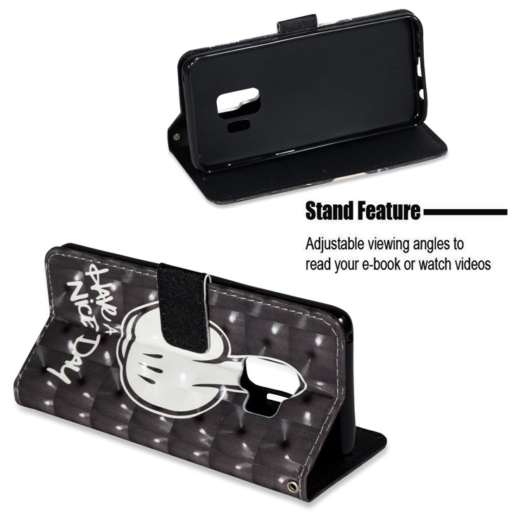 Pattern Printing Magnetic Leather Stand Case for Samsung Galaxy S9 - Have a Nice Day-4