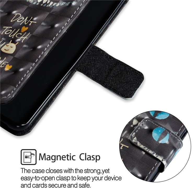 Pattern Printing Magnetic Leather Stand Cover for Samsung Galaxy S9 - Blue Monster and Warning Words-6