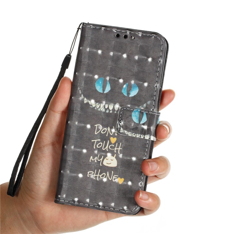 Pattern Printing Magnetic Leather Stand Cover for Samsung Galaxy S9 - Blue Monster and Warning Words-7