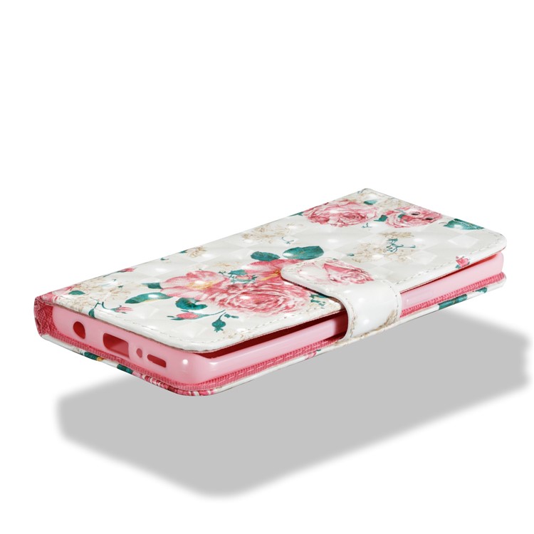 Patterned PU Leather Wallet Stand Cover for Samsung Galaxy S9 - Blooming Peony-3