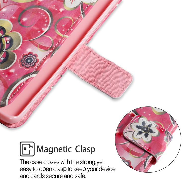 Patterned PU Leather Wallet Mobile Cover for Samsung Galaxy S9 - Stylish Flower-6