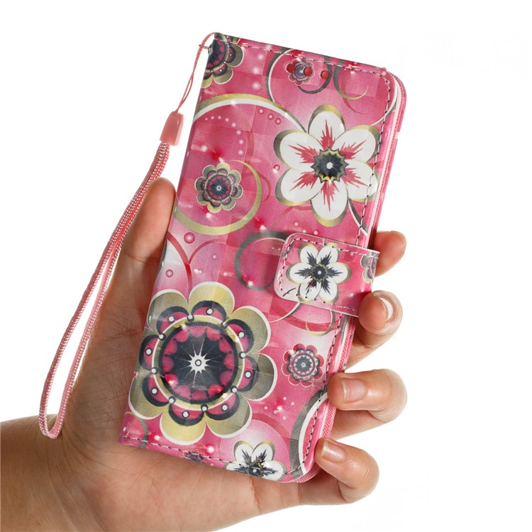 Patterned PU Leather Wallet Mobile Cover for Samsung Galaxy S9 - Stylish Flower-7