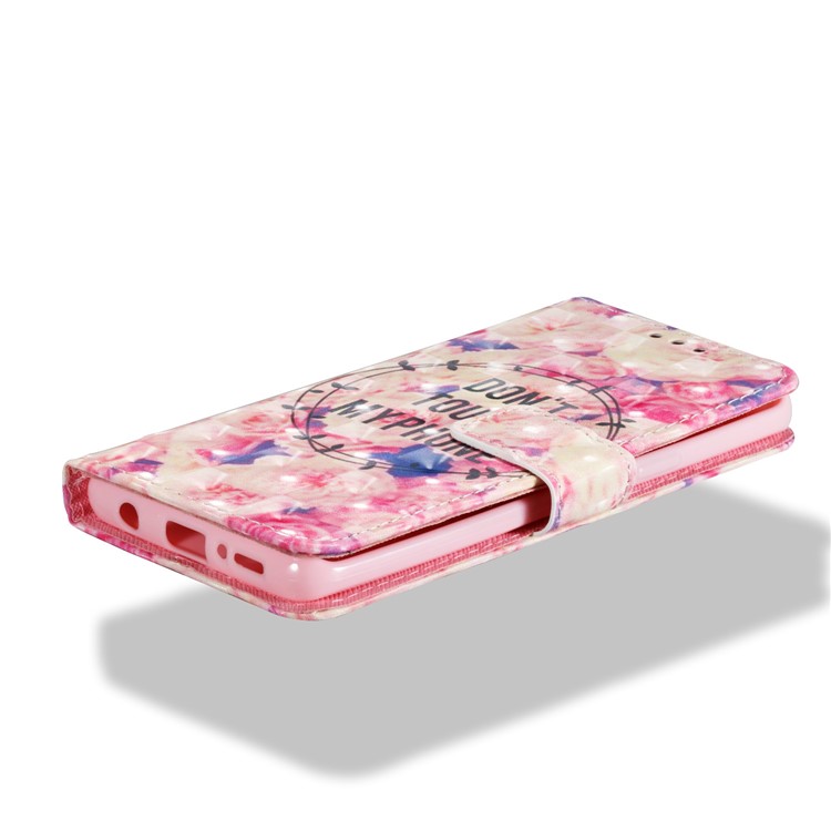 Patterned PU Leather Stand Cell Phone Case for Samsung Galaxy S9 - Flower and Quote-3