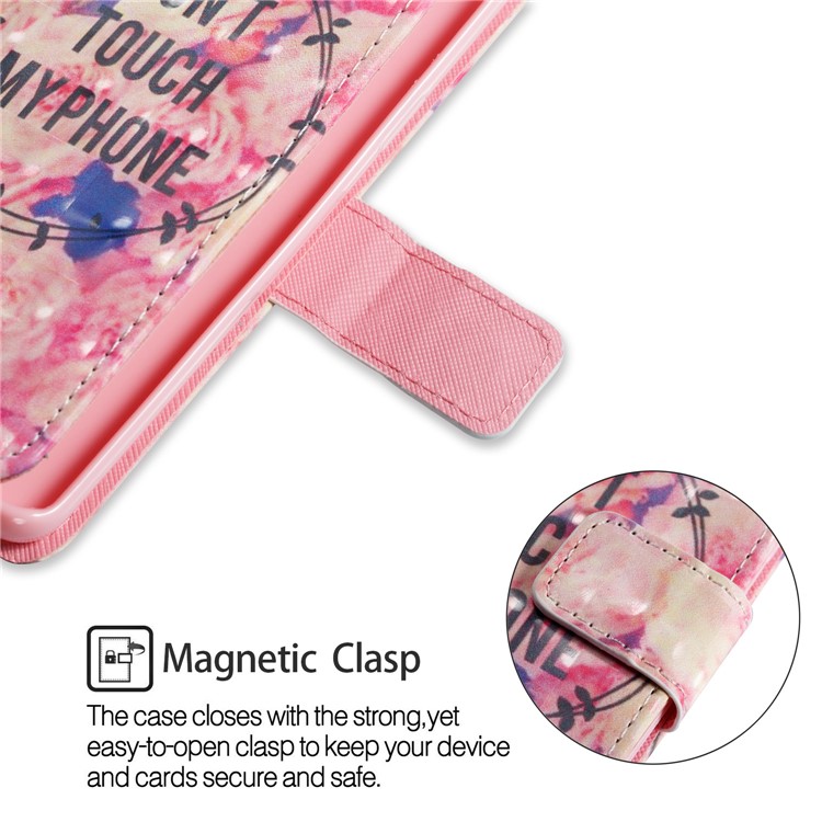 Patterned PU Leather Stand Cell Phone Case for Samsung Galaxy S9 - Flower and Quote-6