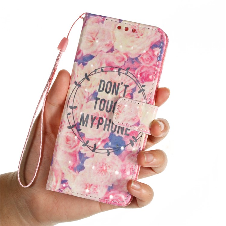 Patterned PU Leather Stand Cell Phone Case for Samsung Galaxy S9 - Flower and Quote-7