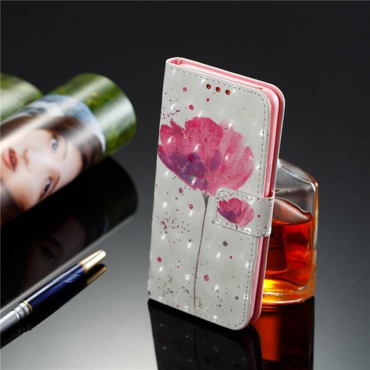 Patterned PU Leather Stand Phone Accessory Case for Samsung Galaxy S9 - Elegant Flower-8