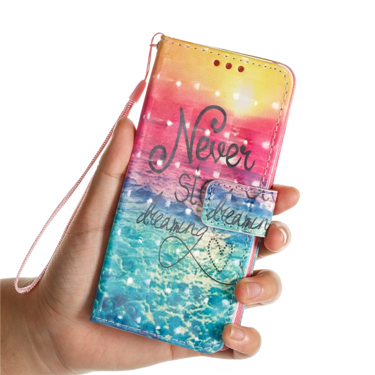 Pattern Printing PU Leather Wallet Stand Case for Samsung Galaxy S9 - Dream Catcher and Quote-6