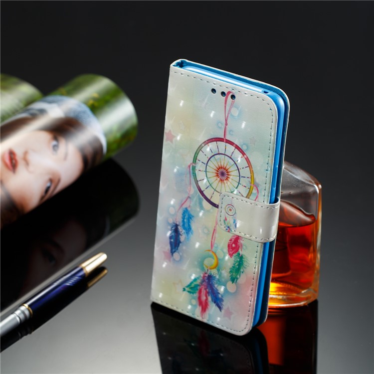 Pattern Printing PU Leather Wallet Stand Mobile Cover for Samsung Galaxy S9 - Colorful Dream Catcher-8