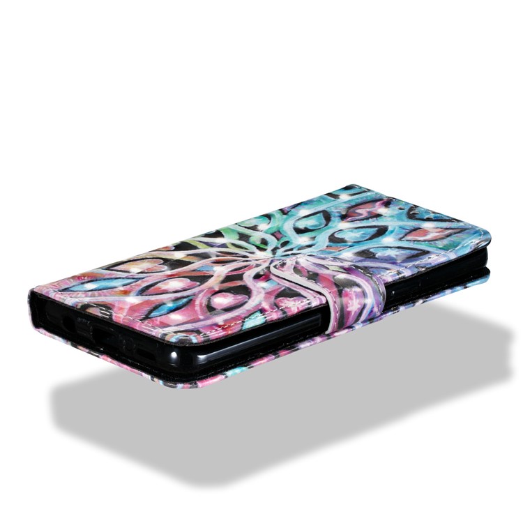 Impressão de Padrões PU Stand Stand Mobile Shell Para Samsung Galaxy S9 - Pintura Colorida