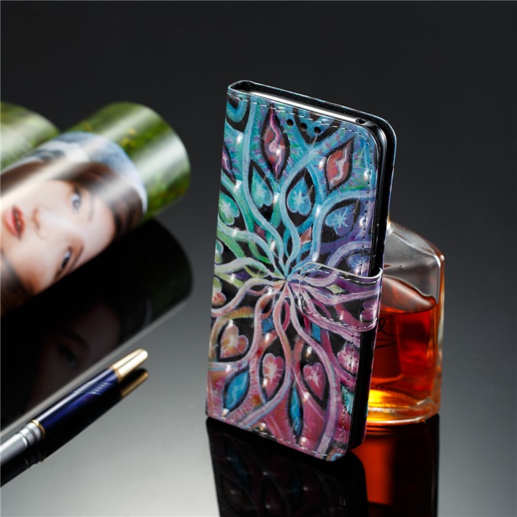 Pattern Printing PU Leather Stand Mobile Shell for Samsung Galaxy S9 - Colorful Painting-8