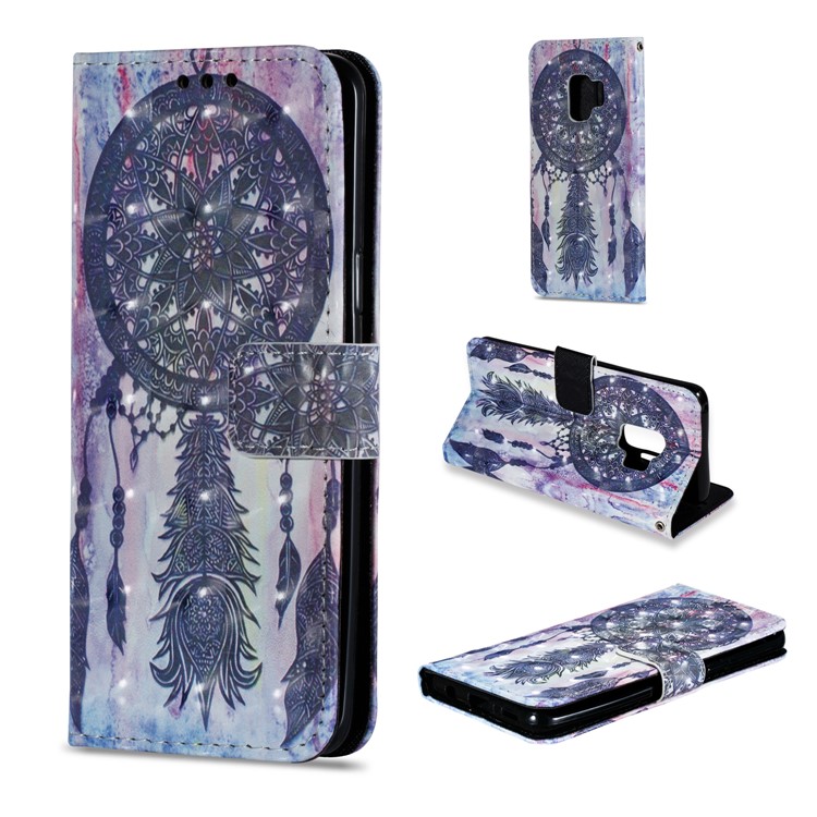 Pattern Printing PU Leather Stand Protective Case for Samsung Galaxy S9 - Unique Windbell-1