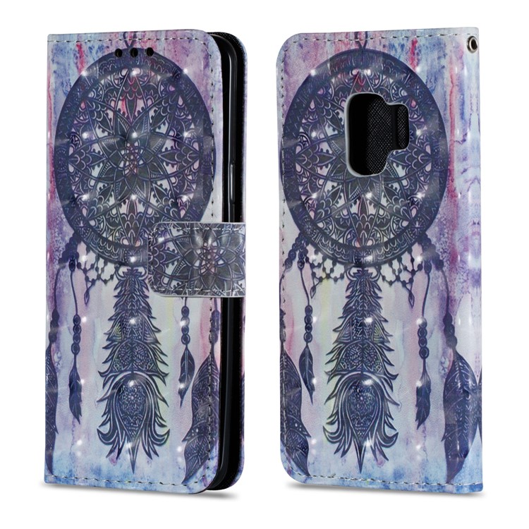 Pattern Printing PU Leather Stand Protective Case for Samsung Galaxy S9 - Unique Windbell-2