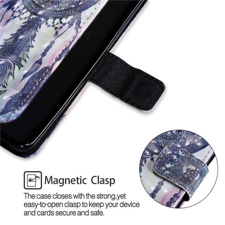 Pattern Printing PU Leather Stand Protective Case for Samsung Galaxy S9 - Unique Windbell-5