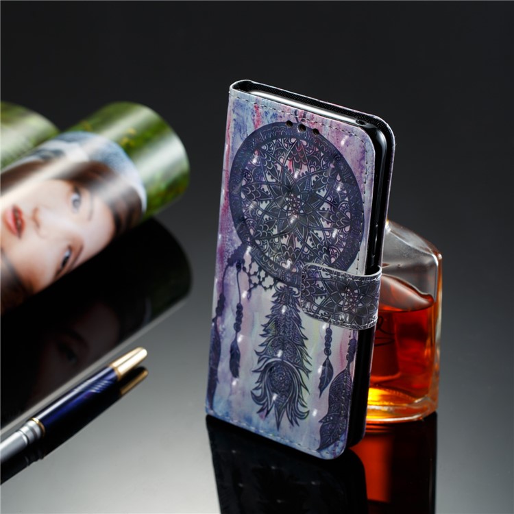 Pattern Printing PU Leather Stand Protective Case for Samsung Galaxy S9 - Unique Windbell-8