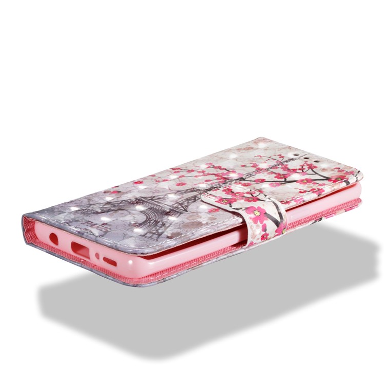 Pattern Printing Leather Wallet Stand Case for Samsung Galaxy S9 - Eiffel Tower and Plum Blossom-3
