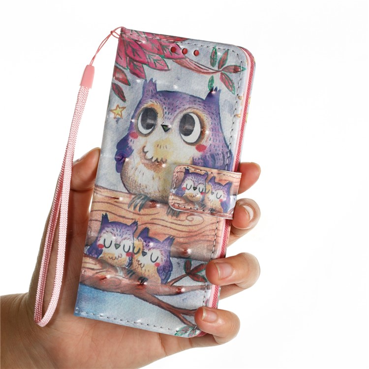 Pattern Printing Leather Wallet Stand Shell for Samsung Galaxy S9 - Owls on the Branch-7
