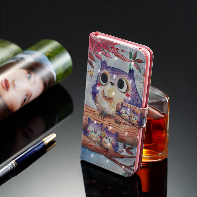 Pattern Printing Leather Wallet Stand Shell for Samsung Galaxy S9 - Owls on the Branch-8