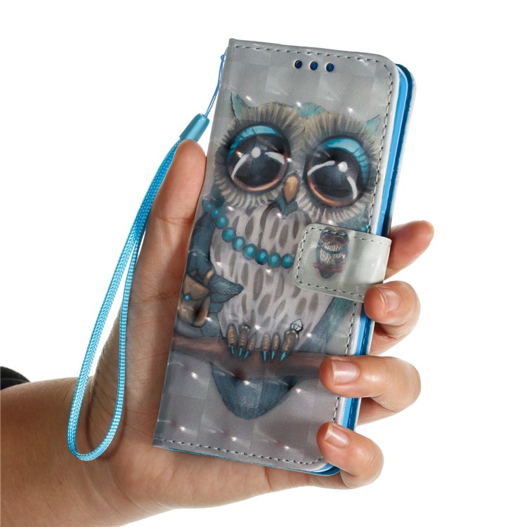 Pattern Printing Wallet Stand Leather Phone Cover for Samsung Galaxy S9 G960 - Adorable Owl-7