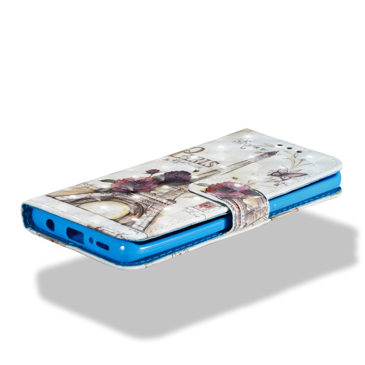 Pattern Printing Card Holder Leather Cellphone Case for Samsung Galaxy S9 - Butterfly, Flower and Eiffel Tower-7