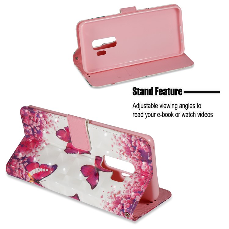 Pattern Printing Wallet Leather Stand Case for Samsung Galaxy S9 Plus G965 - Vivid Butterflies-4