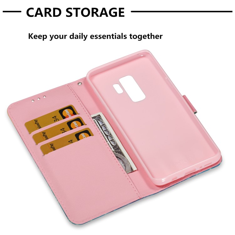 Pattern Printing Wallet Leather Stand Case for Samsung Galaxy S9 Plus G965 - Vivid Butterflies-7