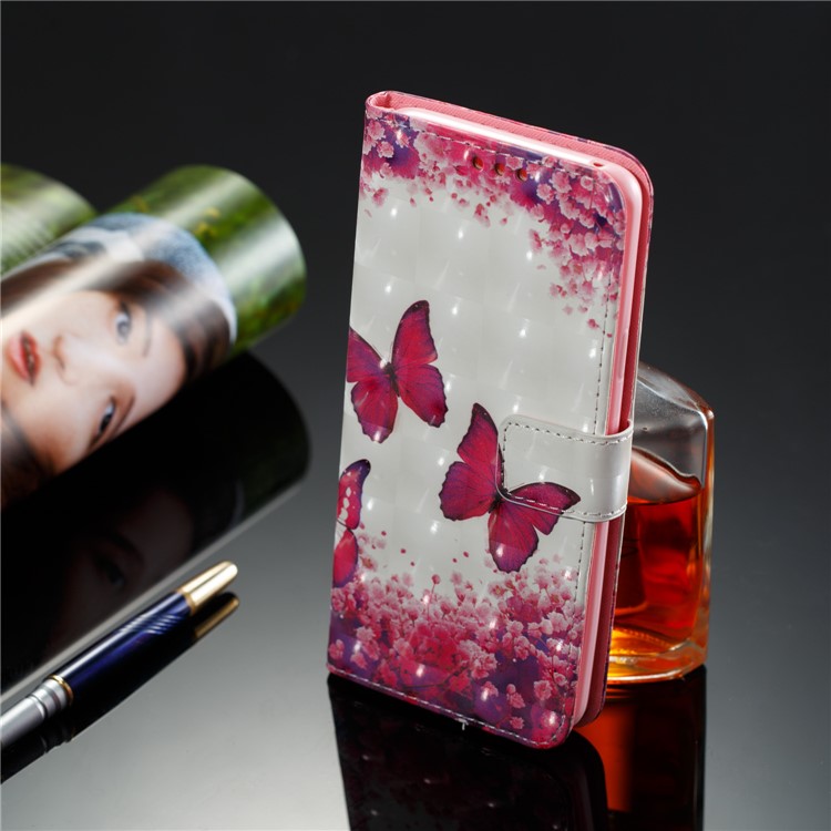 Pattern Printing Wallet Leather Stand Case for Samsung Galaxy S9 Plus G965 - Vivid Butterflies-8