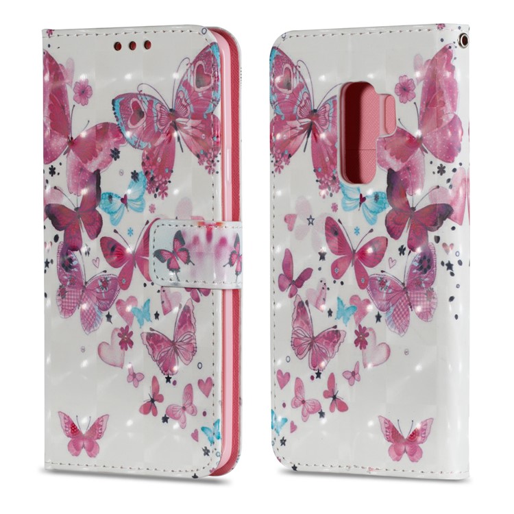 Pattern Printing Wallet Leather Stand Casing Cover for Samsung Galaxy S9 Plus - Butterflies Pattern-2