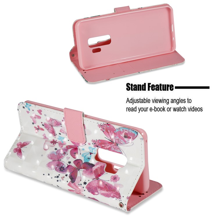 Pattern Printing Wallet Leather Stand Casing Cover for Samsung Galaxy S9 Plus - Butterflies Pattern-4