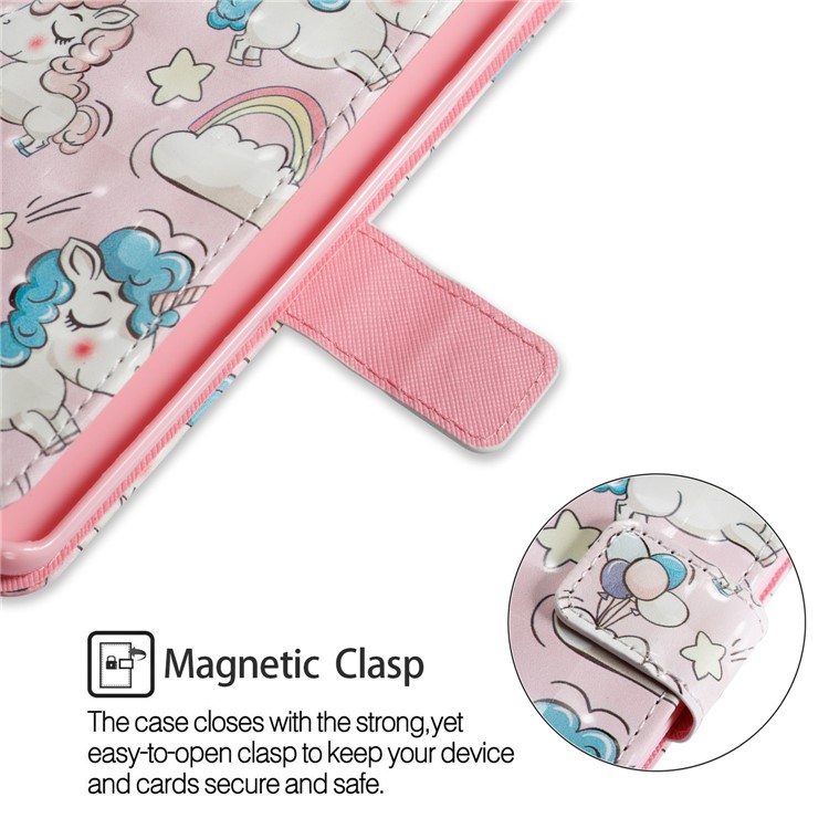 Pattern Printing Wallet Leather Stand Accessory Cover for Samsung Galaxy S9 Plus G965 - Cloud and Unicorn-5