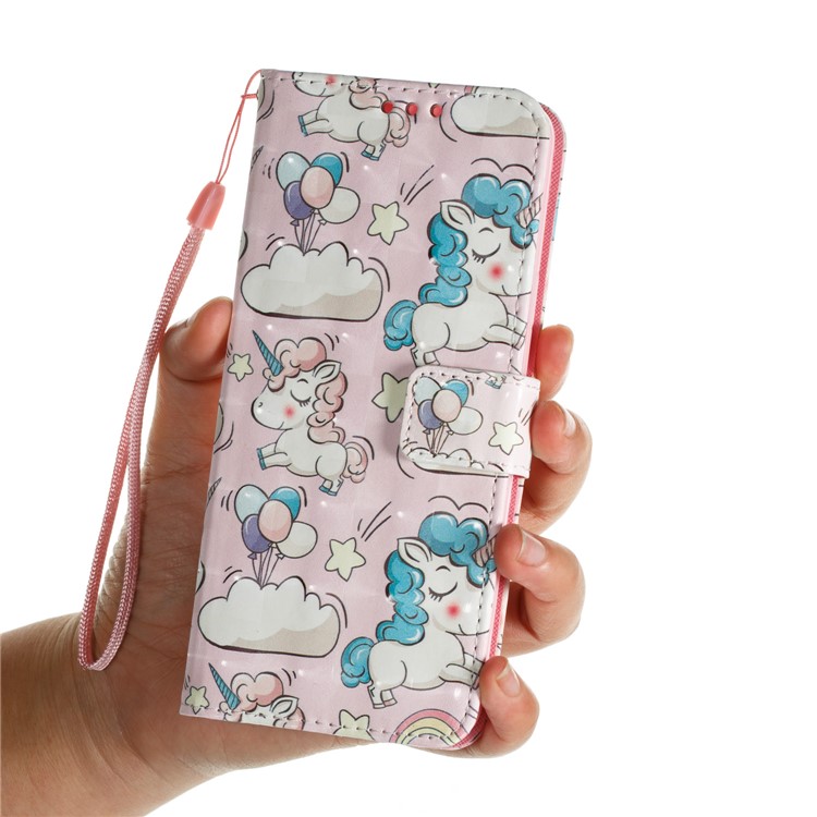 Pattern Printing Wallet Leather Stand Accessory Cover for Samsung Galaxy S9 Plus G965 - Cloud and Unicorn-6