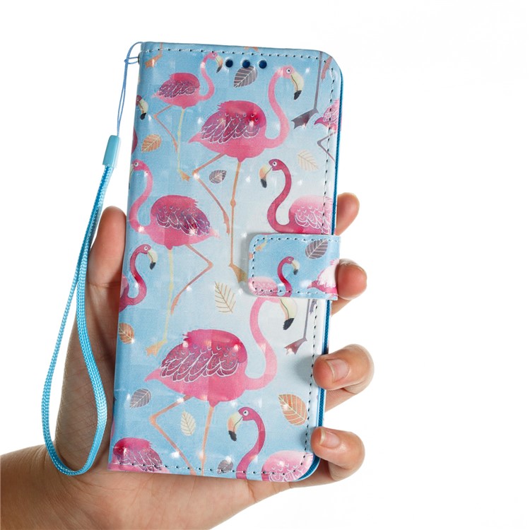 Pattern Printing Wallet Leather Stand Protection Cover for Samsung Galaxy S9 Plus - Flamingo-5