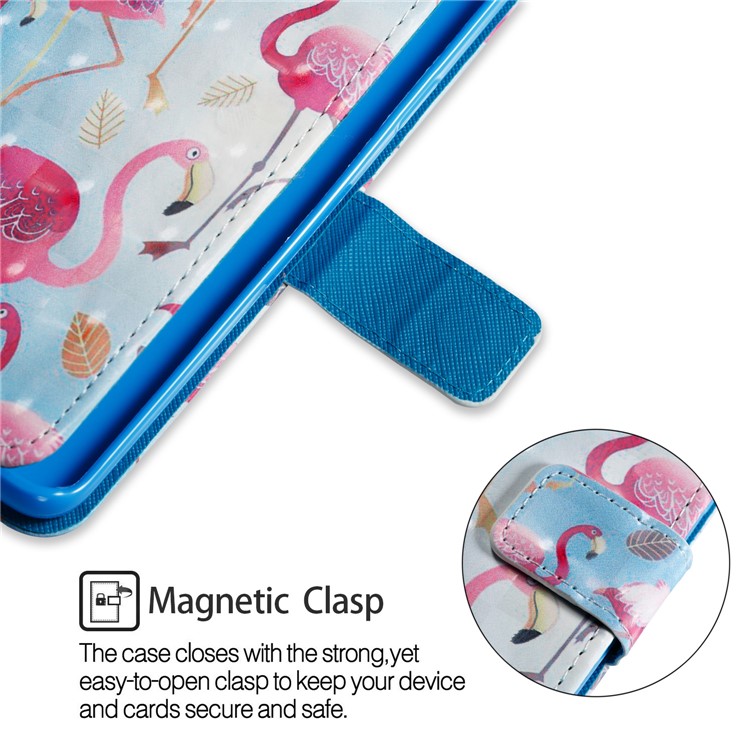 Pattern Printing Wallet Leather Stand Protection Cover for Samsung Galaxy S9 Plus - Flamingo-6