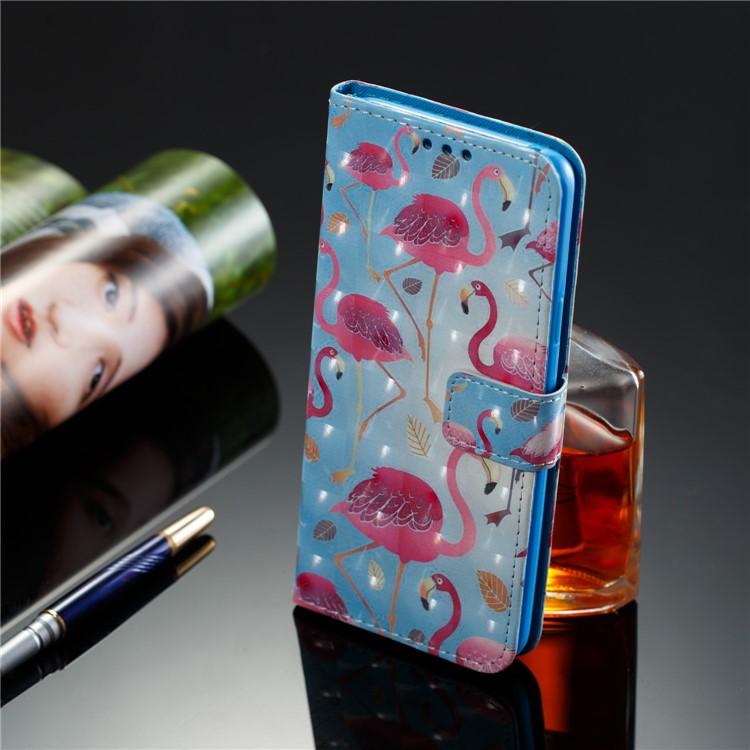 Pattern Printing Wallet Leather Stand Protection Cover for Samsung Galaxy S9 Plus - Flamingo-8