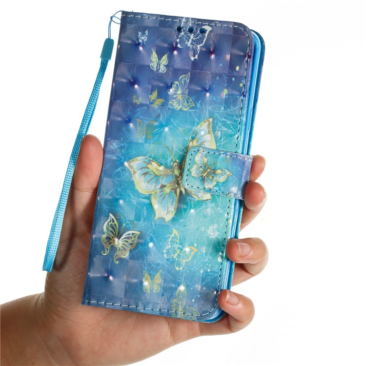 Pattern Printing Wallet Leather Stand Accessory Case for Samsung Galaxy S9 Plus - Gold Butterflies-7