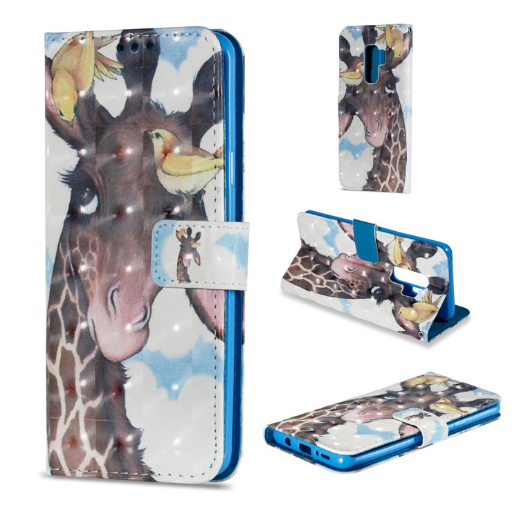 Pattern Printing Wallet Leather Stand Accessory Shell for Samsung Galaxy S9 Plus - Deer and Birds-1