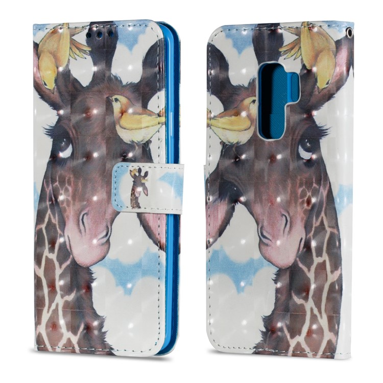 Pattern Printing Wallet Leather Stand Accessory Shell for Samsung Galaxy S9 Plus - Deer and Birds-2