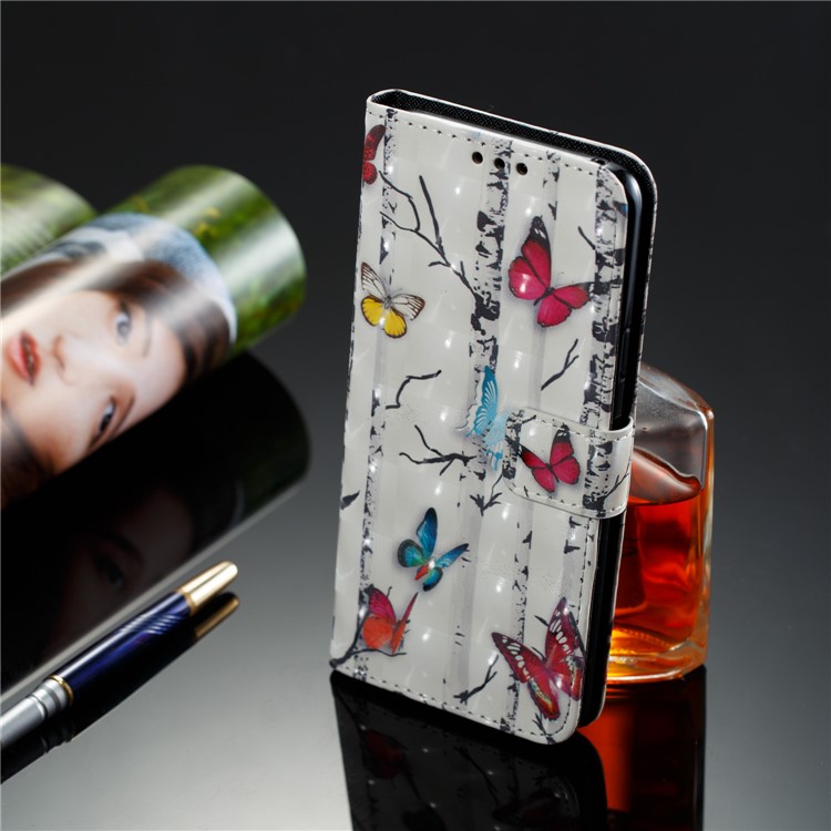 Pattern Printing Wallet Leather Stand Phone Casing Cover for Samsung Galaxy S9 Plus - Colorful Butterflies-8
