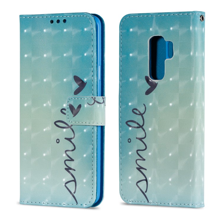 Padrão Printing Leather Stand Stand Caso Para Samsung Galaxy S9 Plus G965 - Corações