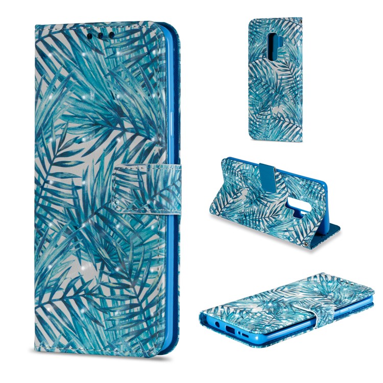 Pattern Printing Leather Wallet Stand Cover for Samsung Galaxy S9 Plus G965 - Plant-1