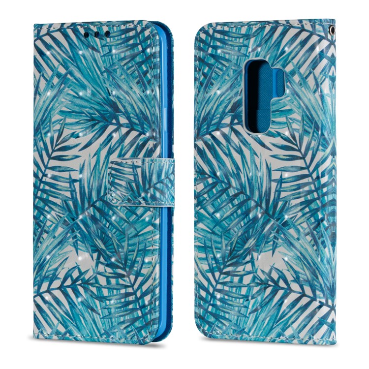 Pattern Printing Leather Wallet Stand Cover for Samsung Galaxy S9 Plus G965 - Plant-2