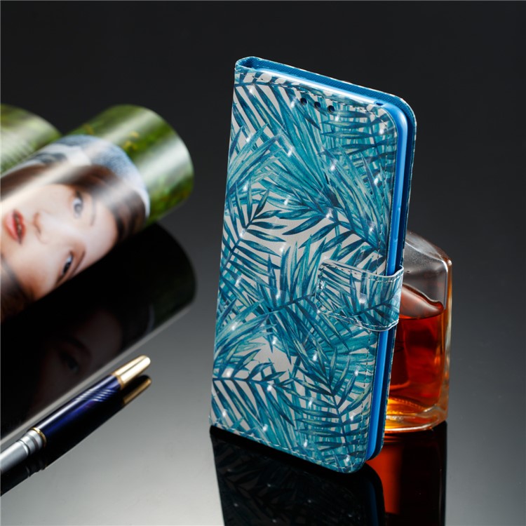 Pattern Printing Leather Wallet Stand Cover for Samsung Galaxy S9 Plus G965 - Plant-8