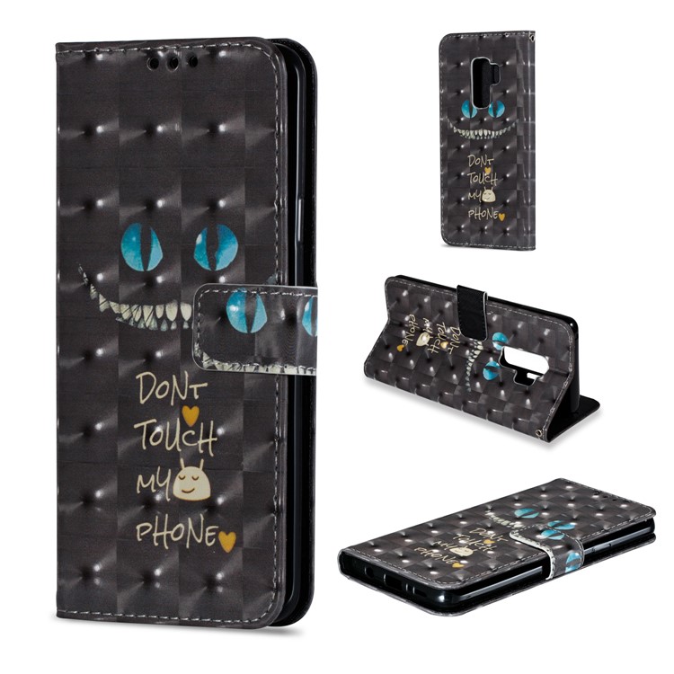 Pattern Printing Leather Wallet Stand Casing for Samsung Galaxy S9 Plus G965 - Blue Eyes Face-1