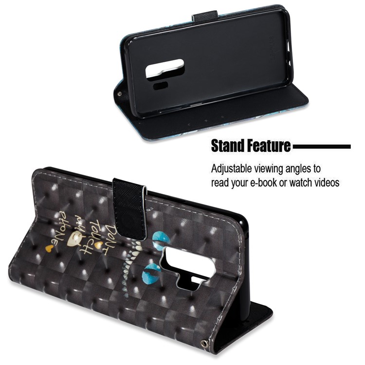 Pattern Printing Leather Wallet Stand Casing for Samsung Galaxy S9 Plus G965 - Blue Eyes Face-4